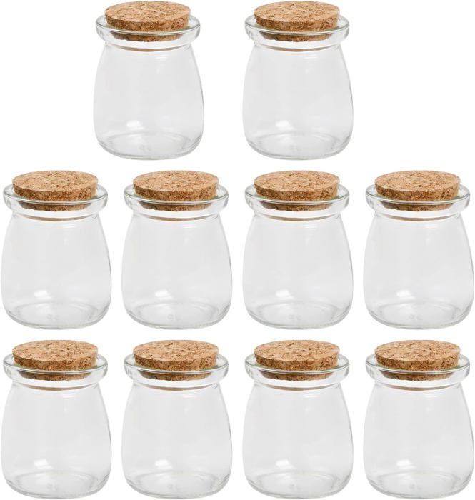 Lot De 6 Mini Bocaux En Verre Avec Bouchons Liège Danmu Art - 60/80 Ml - Pour épices, Bijoux, Déco