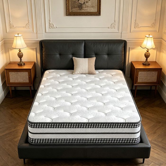 Matelas 90x200 cm Ép 28 cm Matelas à Ressorts en Mousse à Mémoire de Forme 8 Zones Haute Résilience Respirant