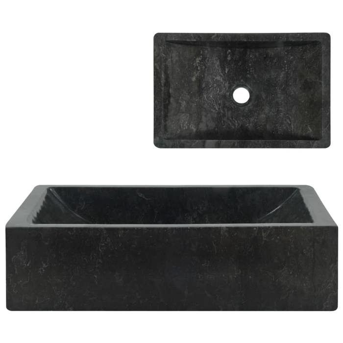 Lavabo-Vasque à poser 45x30x12 cm marbre noir brillant