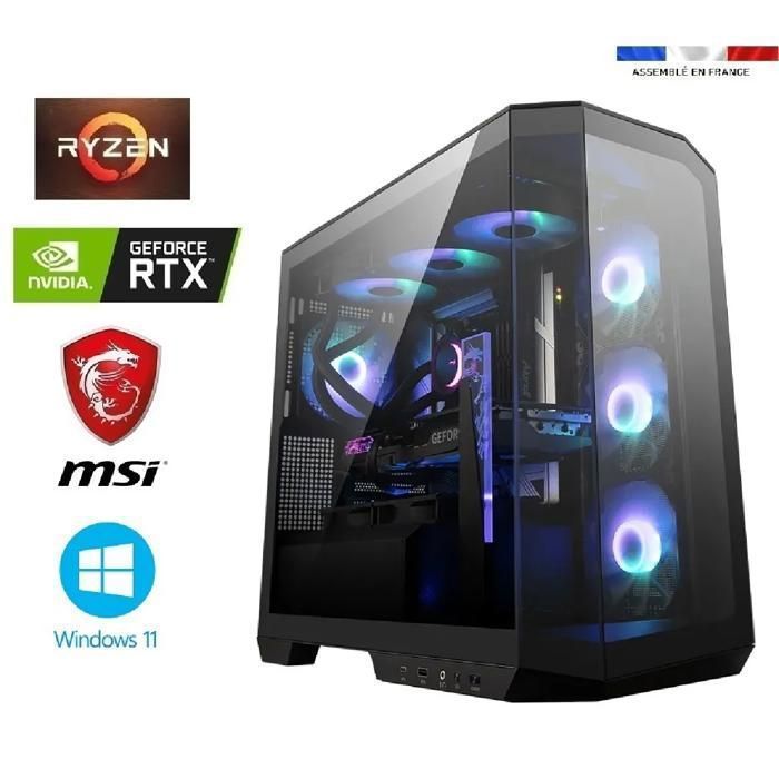 PC Gamer MSI Ryzen 7 5700X – RTX 5070 12Go MSI Ventus 2X – 32Go Ram – SSD 1To + HDD 2To – M100R PZ – Windows 11