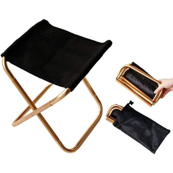 Armo Tabouret Pliant Avec Poignée - Compact, Solide 150kg, Idéal Bricolage Et Repose-Pieds Noir