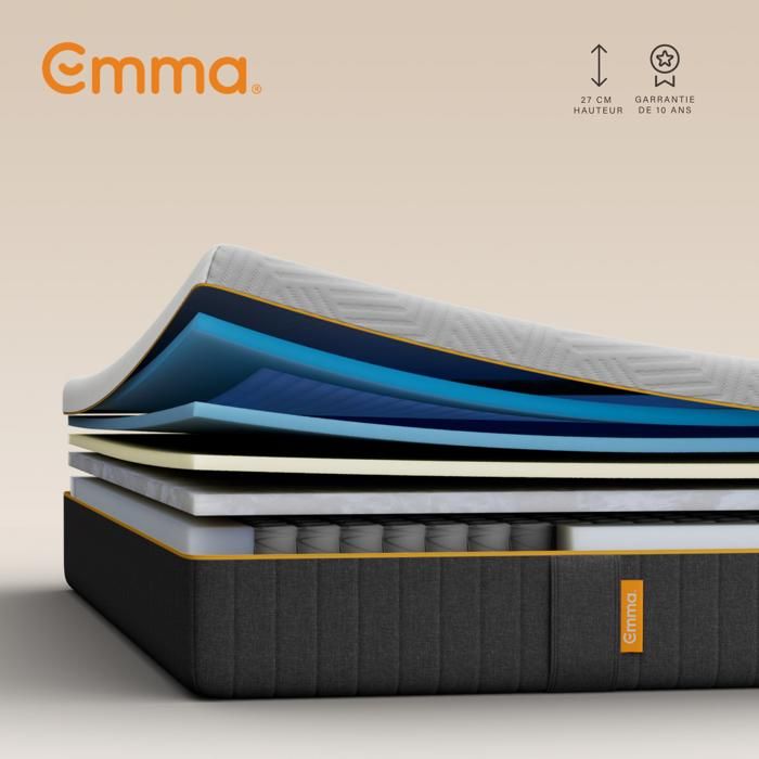 EMMA Matelas Emma Original Elite 140x200 cm + Allègement de la pression + Adaptation Instantanée