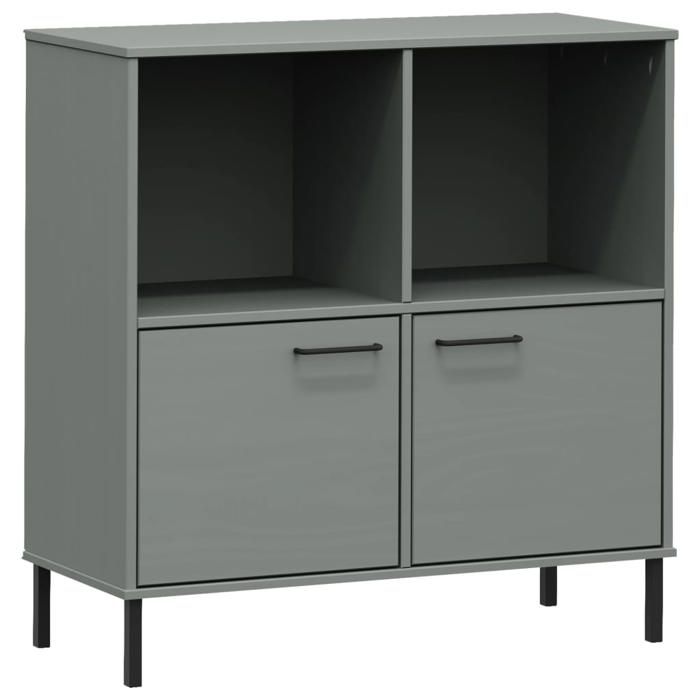 Autumn saleBibliothèque contemporaine design VIDAXL - étagère à domicile avec pieds en métal Gris 90x35x90 5cm Bois OSLO HOME2386