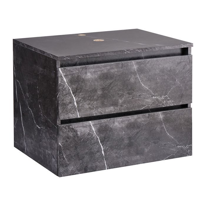 Meuble lavabo mural SERRA 60 cm Marbre noir