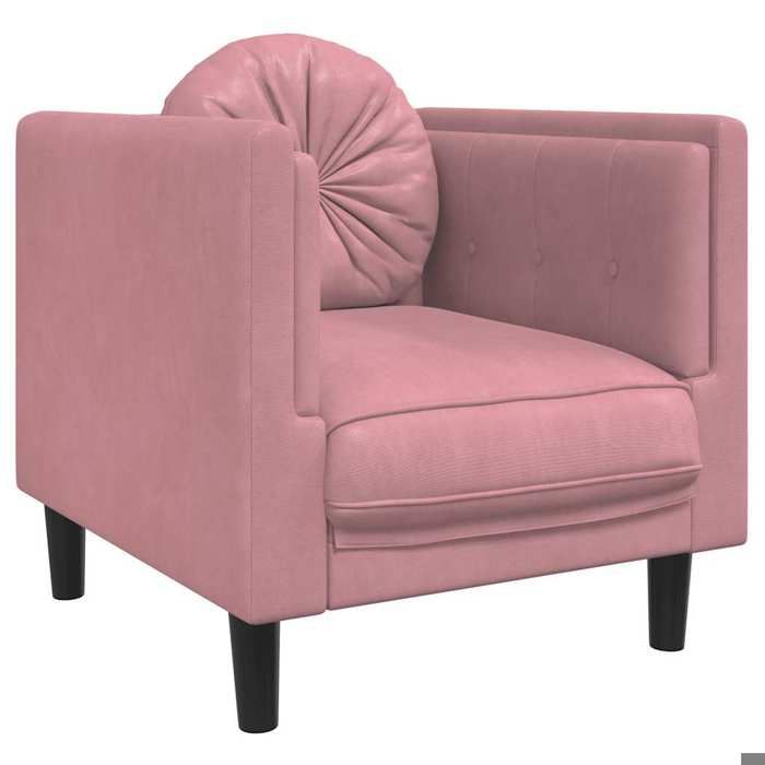CHIC Chaise-Canapé - Fauteuil avec accoudoirs avec coussin rose velours - 71x77x70 cm 718432 S11