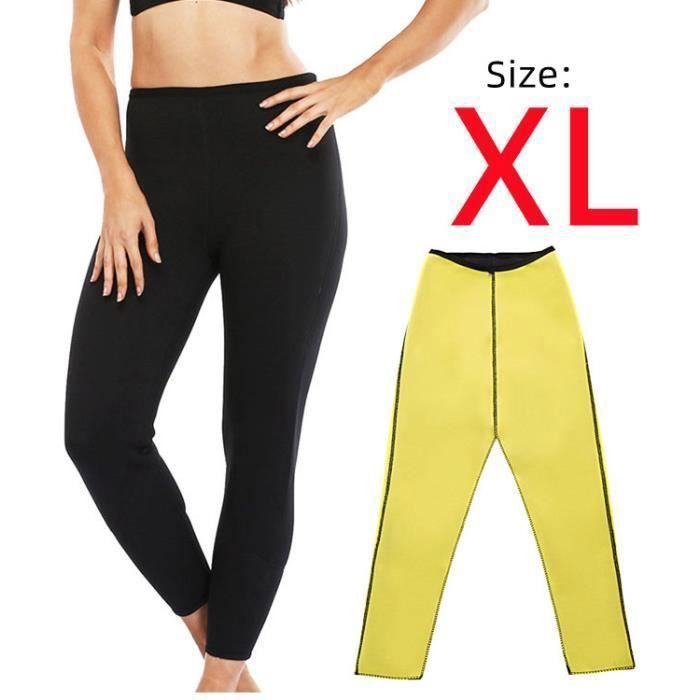 Legging de Sudation Femme - XL - Noir - Pour Yoga Fitness Jogging - Taille Haute et Contrôle Abdominal Noir