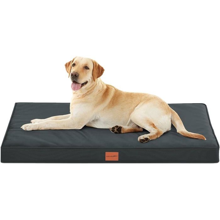 Comparer les prix de WAVVE Lit orthopédique chien 112 x 81 cm - mousse ergonomique housse amovible et lavable antidérapant gris