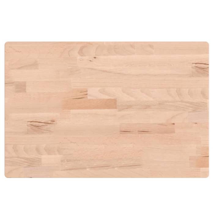 Comptoir de salle de bain en bois de hêtre - GKO - 60x40x1 5 cm - Bois massif - Coins arrondis - Facile à nettoyer