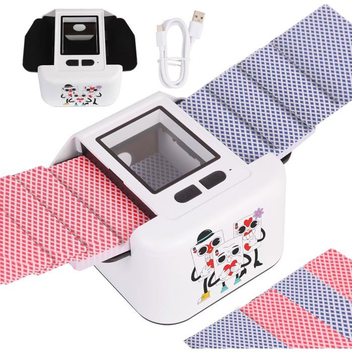 Mélangeur de cartes automatique pour 1 à 2 jeux, batterie rechargeable 2000 mAh, mélangeur électrique silencieux - Jeux - Jouets