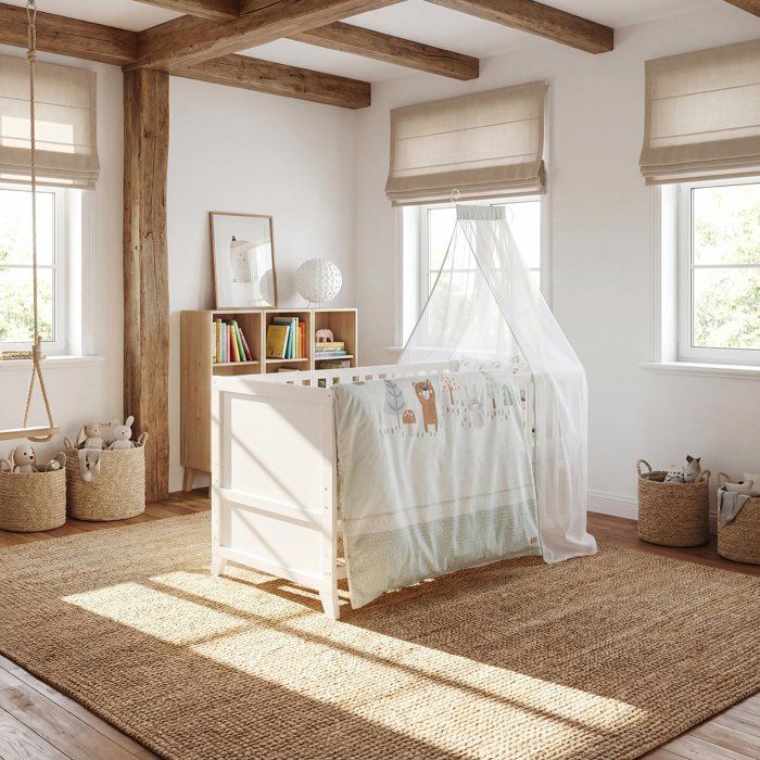 Lit combiné évolutif 70 x 140 cm - ROBA - Woodland Buddies - Blanc - Matelas et textile inclus