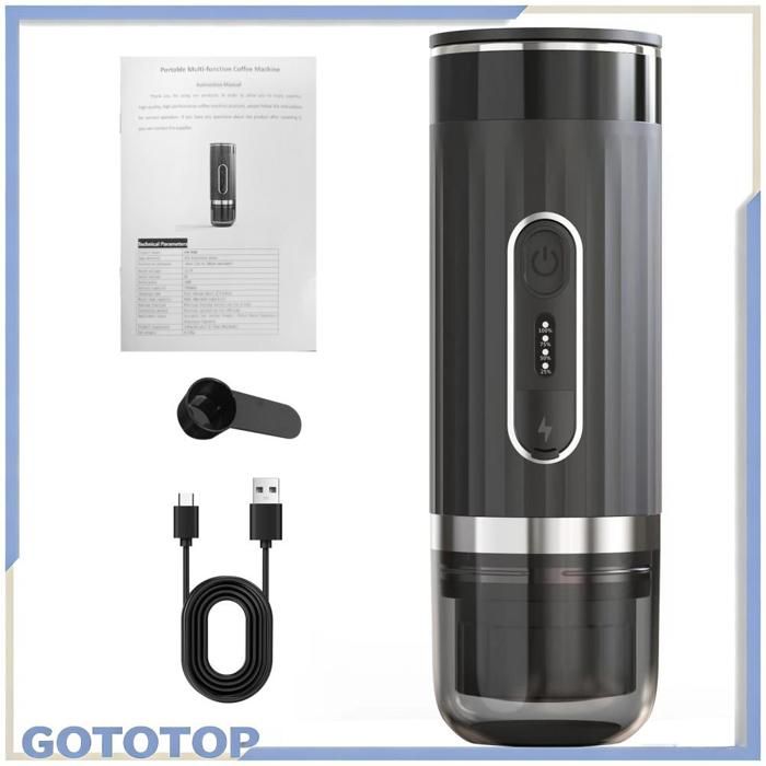 GOTOTOP petite cafetière Machine à café expresso électrique portable 3 en 1 15 à 20 electromenager cafetiere Noir avec Noir