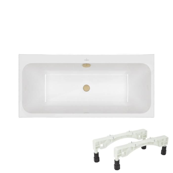 Baignoire droite 150 x 70 VILLEROY & BOCH Architectura + Pieds + Vidage de baignoire WIRQUIN - vue 3