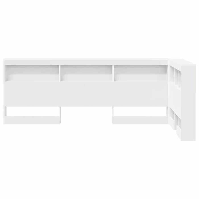NEUF Tête de lit Armoire de rangement chambre pour lire ou regarder télévision Blanc 90cm Bois dingénierie FR00_24403096734