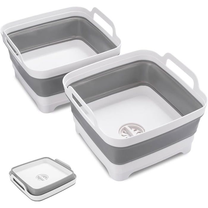 9L Bassin PliableLavabo Pliable avec Bouchon de Vidange et Poignées de Transportpour Maison Le Camping Bnc/Gris 2 9L Bassin PliableLavabo Pliable avec Bouchon de Vidange et Poignées de Transportpour Maison Le Camping Bnc/Gris 2