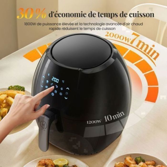 Friteuse sans huile haute puissance 2000W 95L 8 programmes auto 80°C à 200°C FRITEUSE ELECTRIQUE