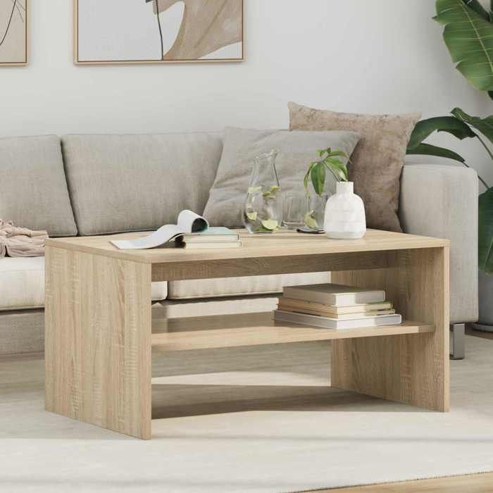 Table basse 1 pc moderne - Petite Table dappoint - Chêne Sonoma 80 x 50 x 40 cm Bois dingénierie_26rhe95l