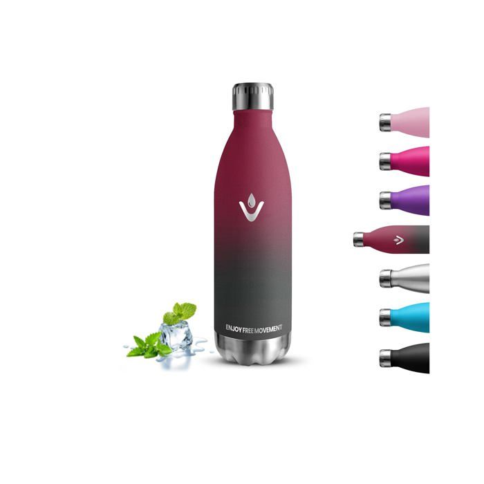 Gourde- 1l- Gourde Isotherme Sans BPA Bouteille Inox 24h Froid & 12h Chaud Anti Fuite Reutilisable Double Vide Bouteille Is