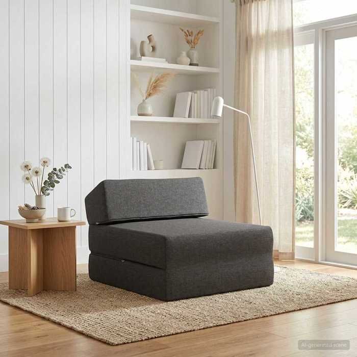 ELORAN®Canapé-lit pliable - Gris foncé - 60x70x41 cm - Tissu - Sofa réglable Moderne_00197301