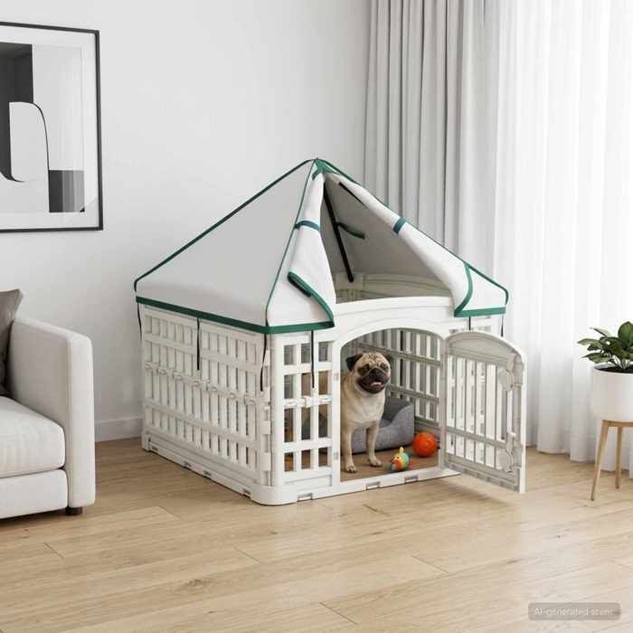 Article pour animaux - NANAS - Panneau de jeu pour chien 4 panneaux avec toit 60 x 60 x 82 cm &6362 Article pour animaux - NANAS - Panneau de jeu pour chien 4 panneaux avec toit 60 x 60 x 82 cm &6362