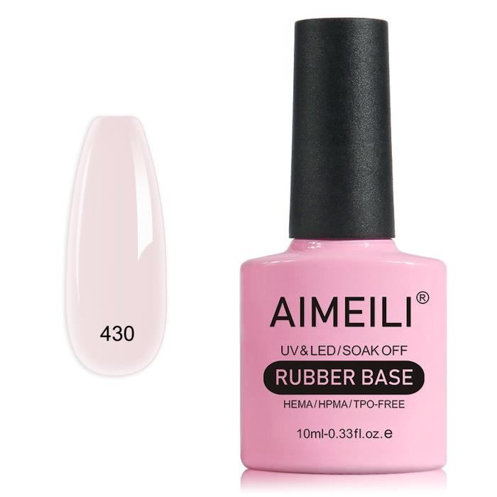 AIMEILI-Vernis Semi Permanent Gel Rubber Base Coat Nude Couleur Gel Polish-UV LED Renforcement et Réparation de Manucure-10ml[430]