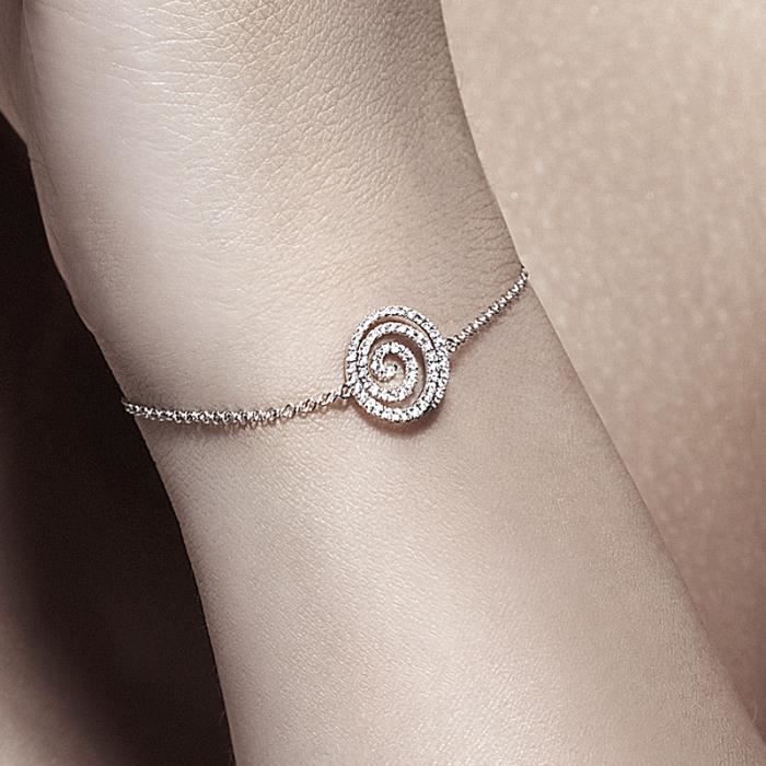 Bracelet En Or Blanc Et Jaune 18 Carats - Serti De Diamants, Occasion