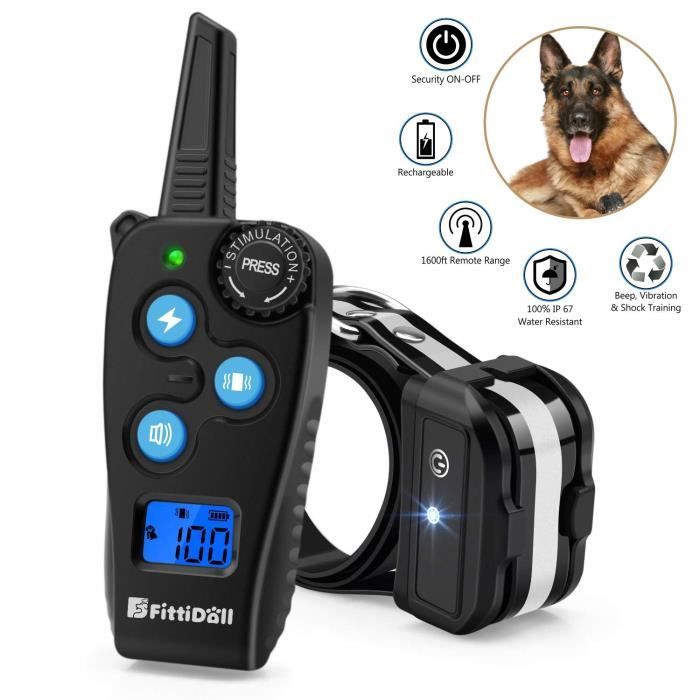 Collier Dressage Chien Rechargeable Bip Sonore, Vibration et 1~100 