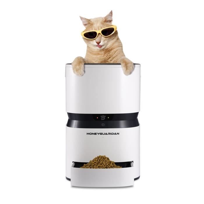 Honeyguaridan S25 Distributeur Automatique De Croquettes Pour Chiens Et Chats Portion Programmables Application Ios Et Android Cdiscount