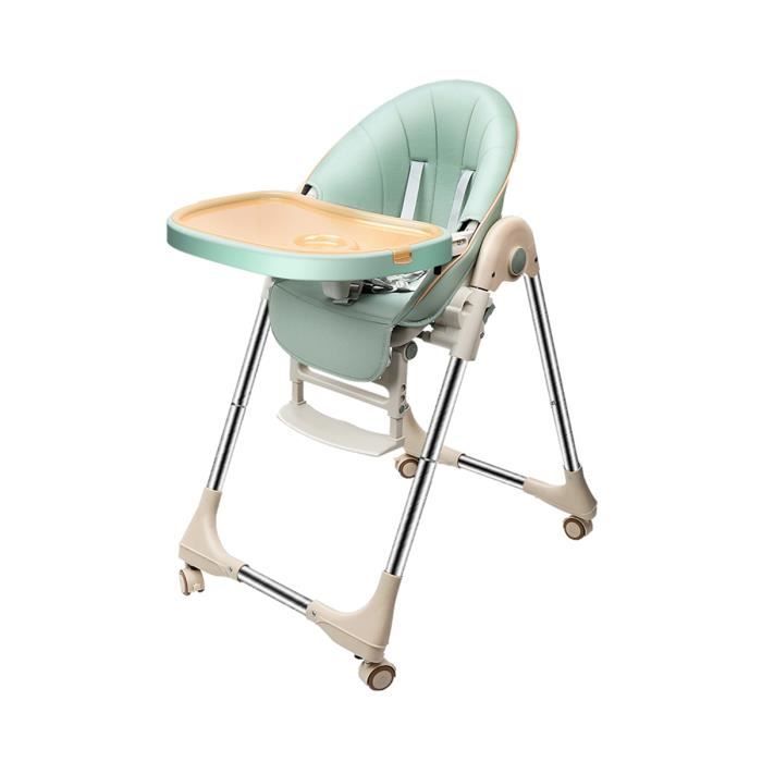 Chaise haute bébé évolutive reglable pliable portable multifonction confort  avec 4 roues - vert - Cdiscount Puériculture & Eveil bébé
