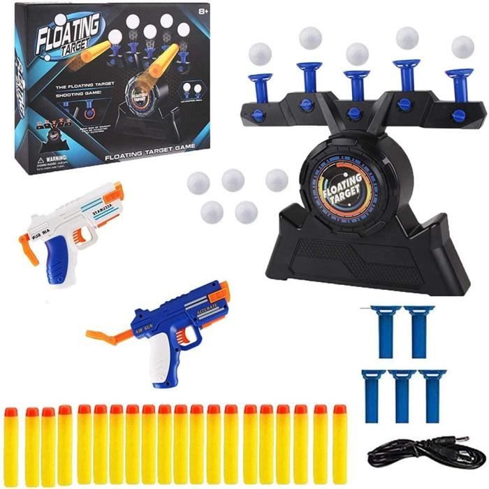 BSTQC Jeu de cible flottant électrique flottant pour le tir à la balle Flèche flottante en mousse pour garçons et filles à partir de 8 ans Contient 10 balles flottantes 
