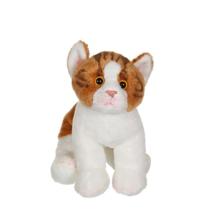 Peluche Chat Floppikitty Gipsy Toys 22 cm Roux et Blanc
