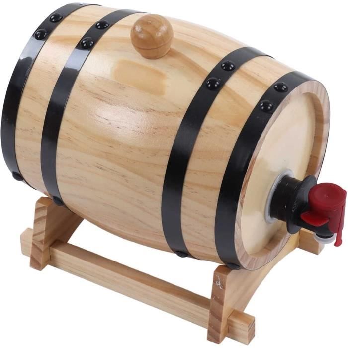 Fût De Chêne 5L Pour Vieillissement Vin - Baril En Bois Avec Valve, Idéal Pour Fabrication Maison Et Décoration