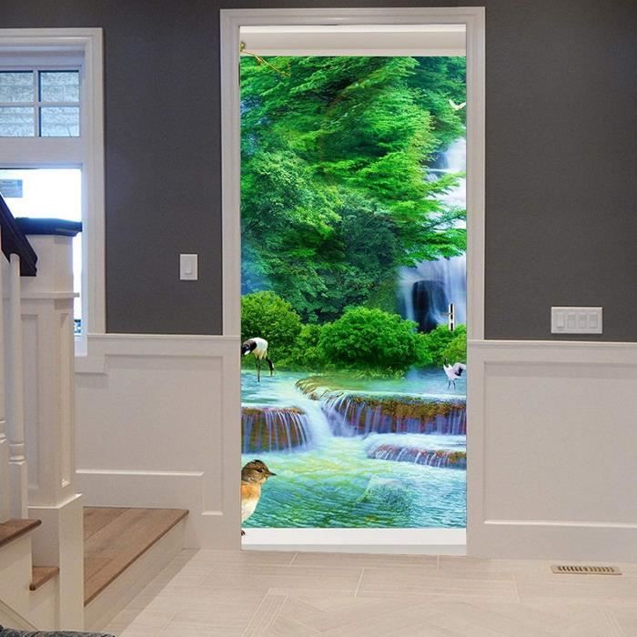 Sticker Mural Cascade Turquoise - IdealDesign H728_PLNS - Autocollant Grand Format