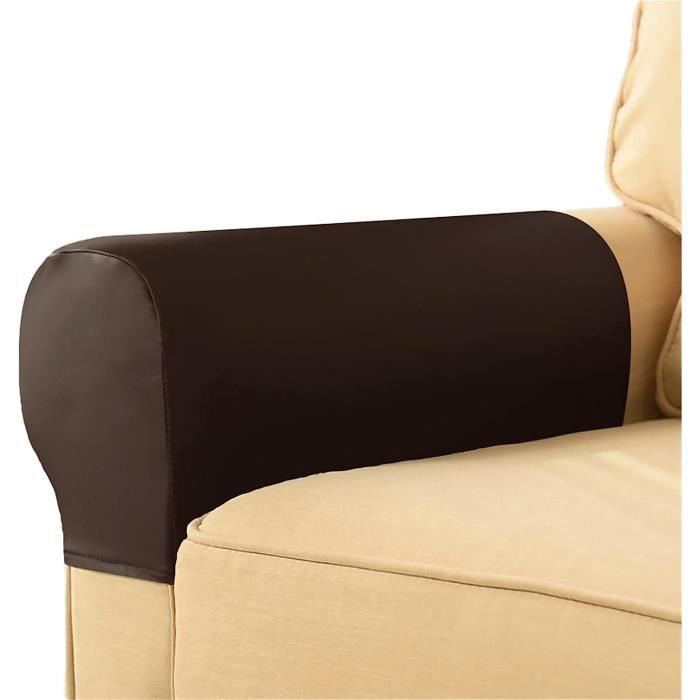 Couvre Accoudoirs Housses de Fauteuil Imperméables, Housses d'accoudoir de canapé en Cuir PU