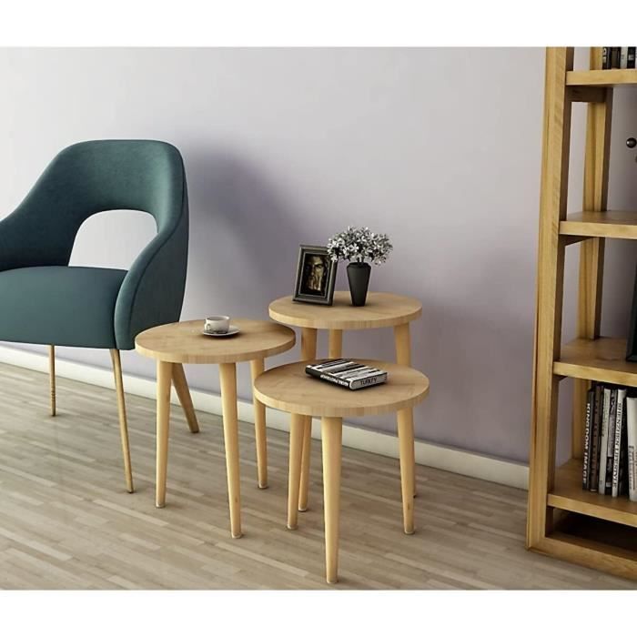 Table Basse Ronde En Bois Pour Petits Espaces, Table Basse Ronde, Table D'Appoint De Salon Avec Table Basse Ronde En Bois Pour Petits Espaces, Table Basse Ronde, Table D'Appoint De Salon Avec