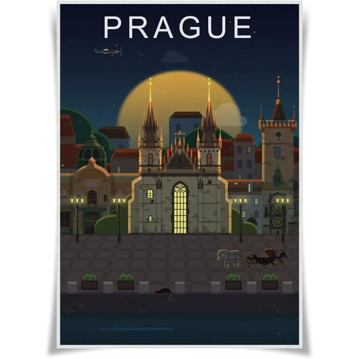 Poster De Voyage Vintage Paris 20 X 30 Cm - Impression Sur Toile Pour Salon, Chambre à Coucher, Dortoir, Maison, Bureau - Décoration Murale