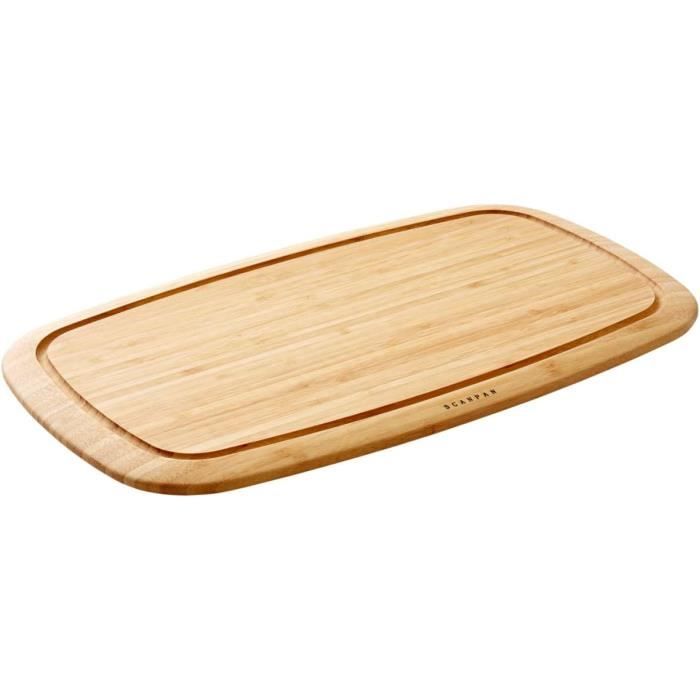 Planche à Découper Bambou 38x25 Cm - Avec Rigole & Poignées - Pour Cuisine & Apéro
