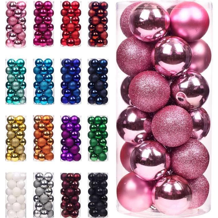 Lot De 24 Boules De Noël Pour Sapin De Noël Incassables Grande