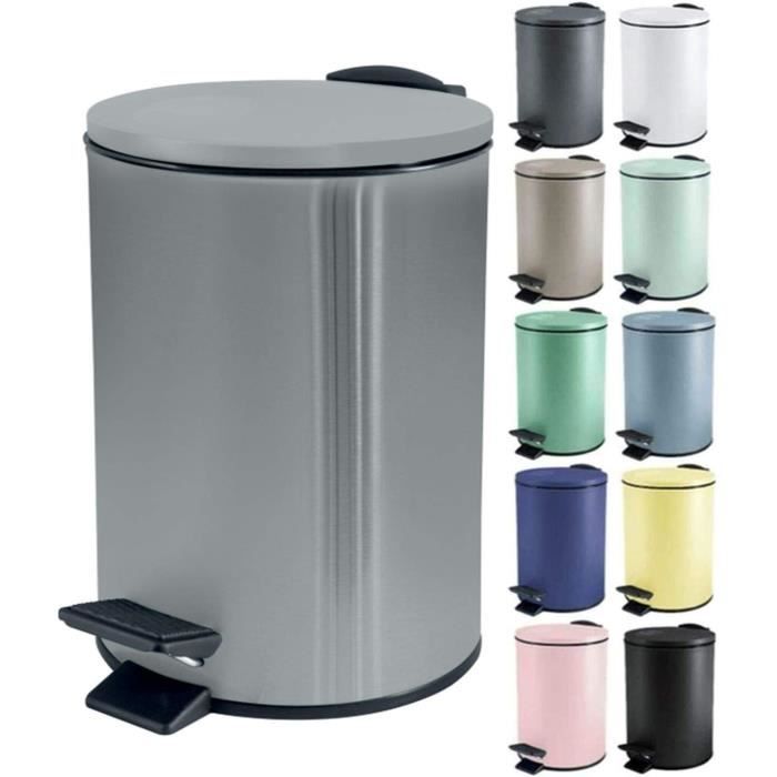 Floordirekt Poubelle De Cuisine, De Salle De Bain, En Acier Inoxydable, Avec Système D'abaissement Automatique, Seau Intérieur Amovible, Avec Poignée De Transport, 20,5 X 37 X 53,5, Bronze, 18 L, Zack