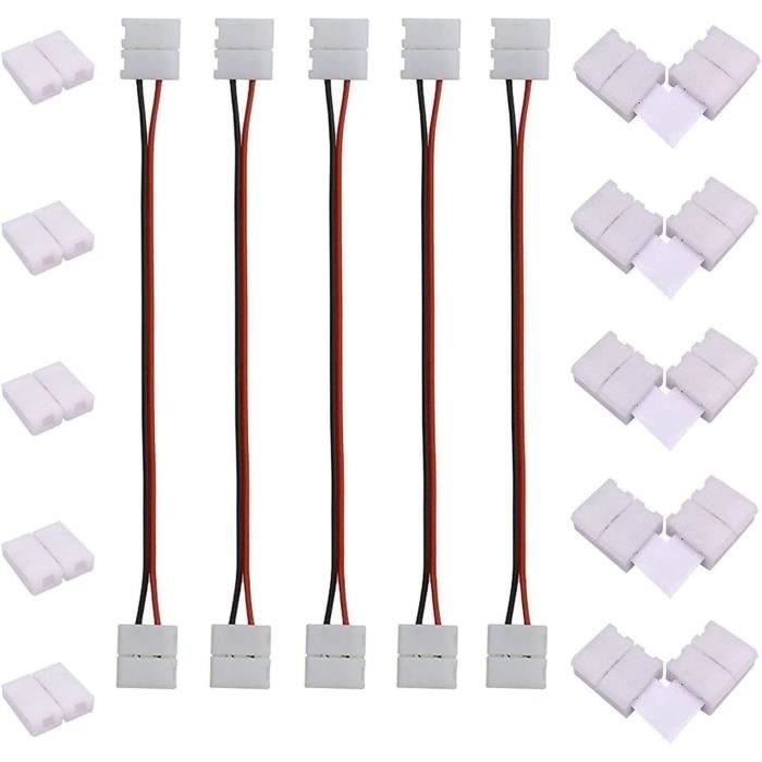 Kit de Connecteurs pour Ruban LED - Séparateur de Bande LED 4 Broches,  Câble Diviseur pour ruban