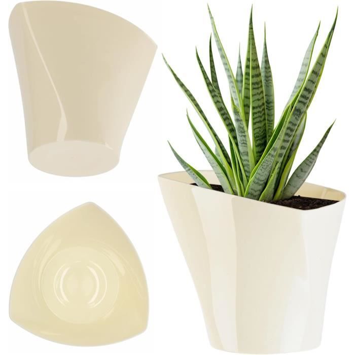 Pot De Fleurs Moderne KADAX En Plastique - Design Spirale - Pour Intérieur Et Balcon - Plusieurs Tailles Et Couleurs