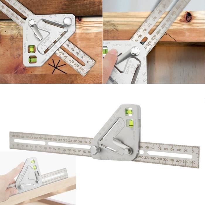 Outil de Mesure de Travail du Bois en Acier Inoxydable Inclus 1 Cl/é Jauge de Marquage de Roue
