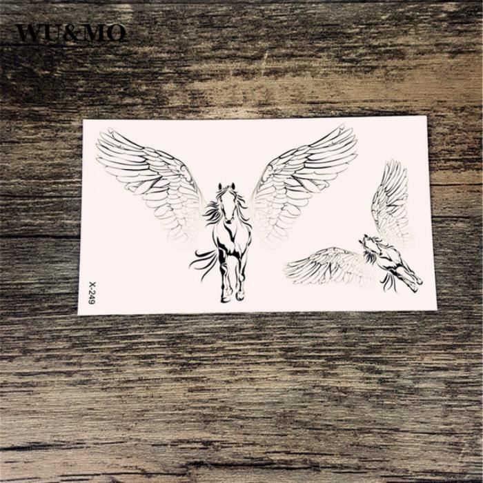 Tatouage Temporaire éphémère Réaliste Cheval Ailée