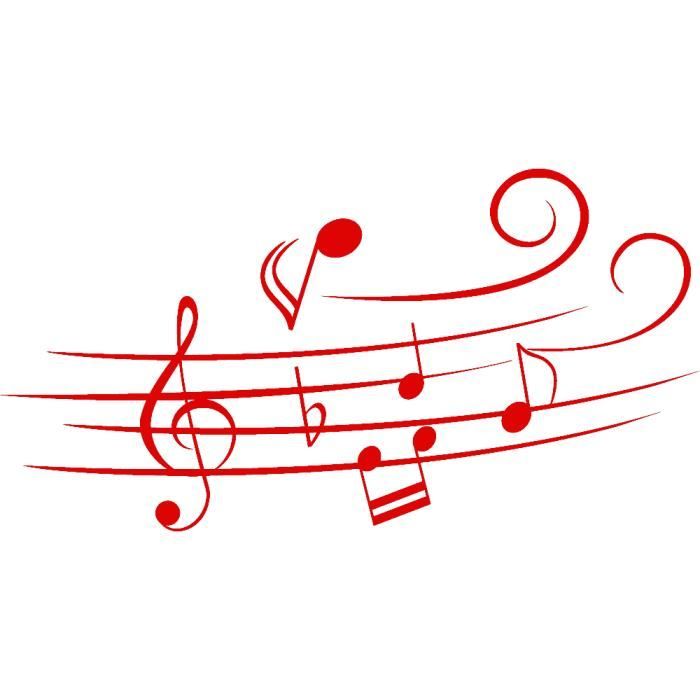 Stickers Portee Musicale Ref T Mk167 Rouge 146x2 Cm 5 Parties Cdiscount Maison