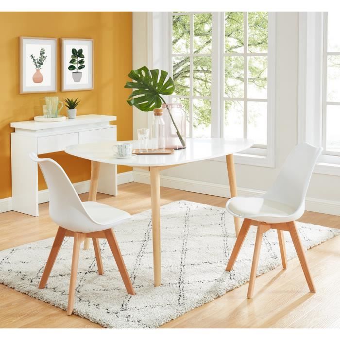 LOT DE 4 CHAISES SCANDINAVE BLANCHE | Leroy Merlin