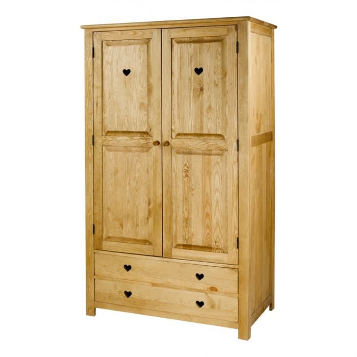 Armoire Rustique Avec Coeur 2 Portes 2 Tiroirs Achat Vente