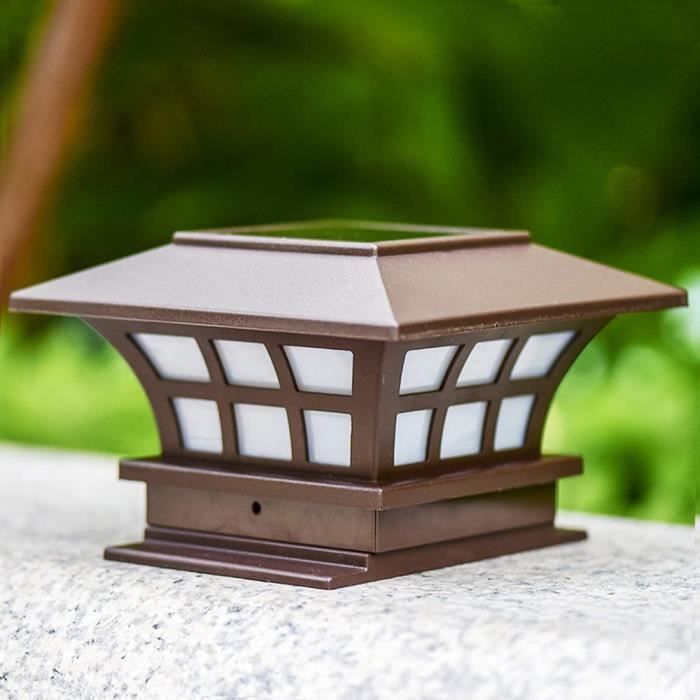 Poteau Solaire Cap Lumière Moderne Borne Colonne Lampe Éclairage Extérieur ABS Extérieur Pilier Lampe Étanche IP65 Stigmate Lu[349]