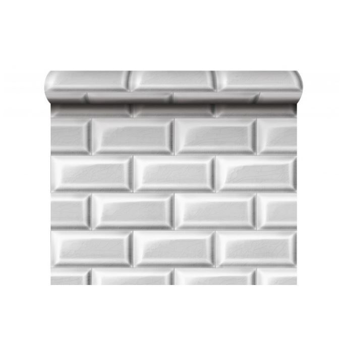 Papier Peint Carrelages De Metro Blanc Achat Vente Papier