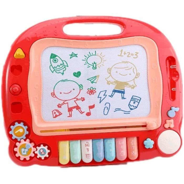 Ardoise Magique Enfant - Tableau Magnétique De Griffonnage Portable Rouge, Jouet Educatif Idéal
