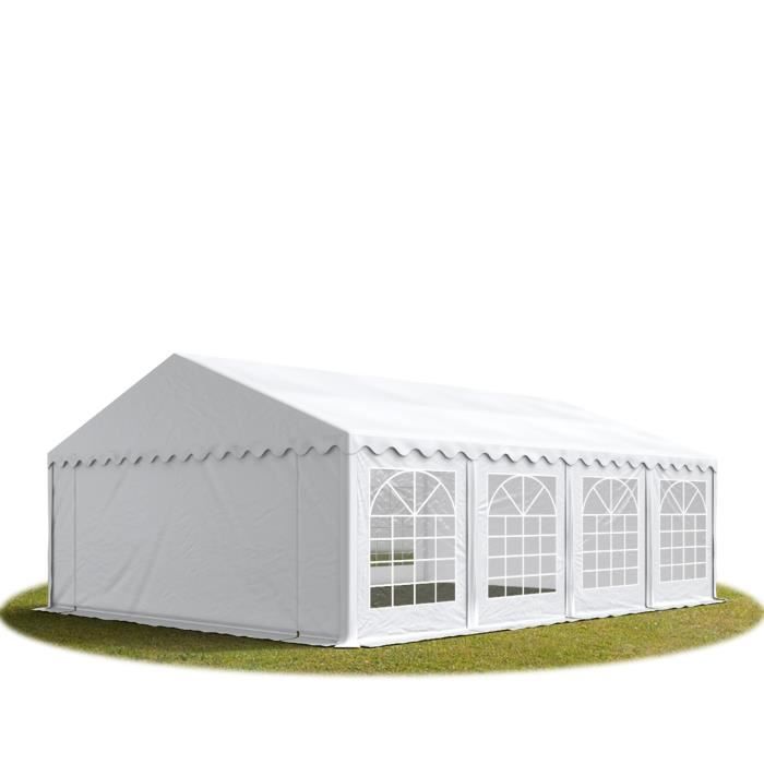 4x6m PVC Barnum Tente brasserie Tente Tente de jardin chapiteau pavillon gris-blanc nouveau