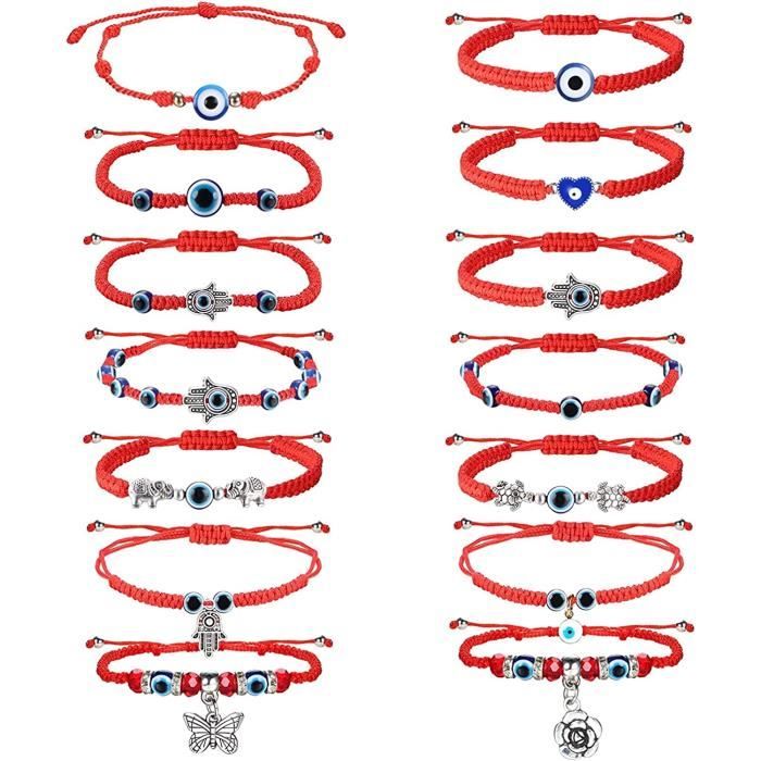 Hawpasy 2PCS Couple Bracelet Amoureux Kabbalah Porte-Bonheur